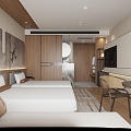 New Chinese Hotel Rooms 3d model