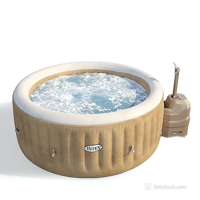 INTEX Inflatable Round Hot Tub With Massage Jets And Control Unit 3d model 