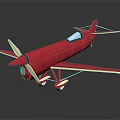 Red Biplane Passenger Aircraft With Propeller And Classic Exterior Design