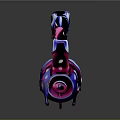 Vibrant Pink Blue Purple Headphones With Melting Dripping Glossy Surface Design