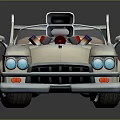 Vintage Mia's Charger Convertible Car With Exposed Engine Cream Body And 49 Number
