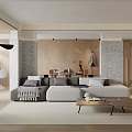 Modern Living Dining Room Interior With Sofa Wooden Flooring And Floor To Ceiling Windows