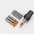 Professional Metal Drill Bits Set with Coated Tips and Black Tool Holder 3d model