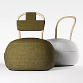 Modern Single Sofa Design Featuring White And Olive Green Upholstery With Wooden Arms