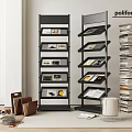 Elegant Contemporary Books Magazines Display Rack With Multiple Layers And Assorted Publications