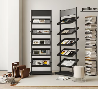 Modern Metal Bookshelf 3d model