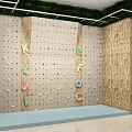 Sports Equipment Climbing Wall With Colorful Alphabet Holds And Wooden Frame Design