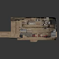 Underground Cave Storage Setup With Shelves Crates Pipes And Storage Tanks