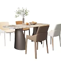 Modern Dining Table and Chair Combination 3d model