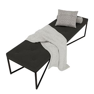 Modern bed end stool 3d model