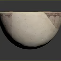 Carved Ceramic Bowl With Traditional Red Floral Patterns And Intricate Surface Details