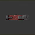 Futuristic Sci-Fi Weapon with Red and Gray Compact Square Modular Pistol Design 3d model