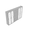 Modern Wardrobe Design With Curved Pattern Doors And Bottom Drawer Storage