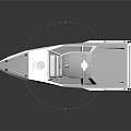 Police Modern Black and White Patrol Boat Watercraft With Cockpit Design