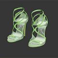 Elegant Strappy High Heels With Transparent Material Open Toe And Stiletto Heel