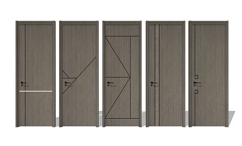 Modern swing door combination 3d model