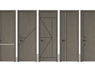 Modern swing door combination 3d model