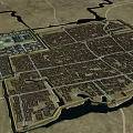 Ancient City Architecture With Grid Pattern Streets And Historical Urban Design