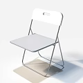 White Folding Leisure Chair With Sleek Metal Frame And Modern Design