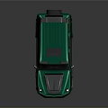 Stylish Green SUV with Roof Rack Red Accented Wheels and Tough Front Grille Design