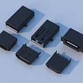 Black Electronic Connectors As Practical Household Accessories With Various Shapes 3d model