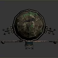 3D Rendered Camouflage Military Airship Model With Detailed External Frames And Structure