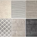 Square Area Rugs Featuring Various Geometric Patterns and Neutral Tones for Home Decor 3d model