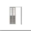 White Interior Folding Door With Louvered Panel Wooden Style Design 3d model