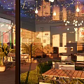 Huaibei Hi Time Hotpot Restaurant With Outdoor Terrace String Lights And Glass Facade