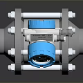 Industrial Flow Meter With Blue Digital Display And Stainless Steel Flange Body