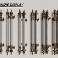 Vintage Style Decorative Brass And Silver Metal Door Handles Display Collection