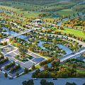 Scenic Park Landscape Featuring Spacious Green Lawns Winding Rivers Connecting Bridges And Diverse Trees