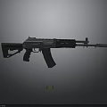 Modern Tactical Assault Rifle With Black Body Magazine Grip And Bullets