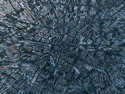 Modern Aerial View Urban Planning 3d model