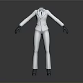 Elegant White Suit With Black Gloves And Blue Shoes Formal Attire
