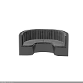 Modern Curved Sectional Sofa With Dark Gray Velvet Upholstery and Sleek Metal Frame
