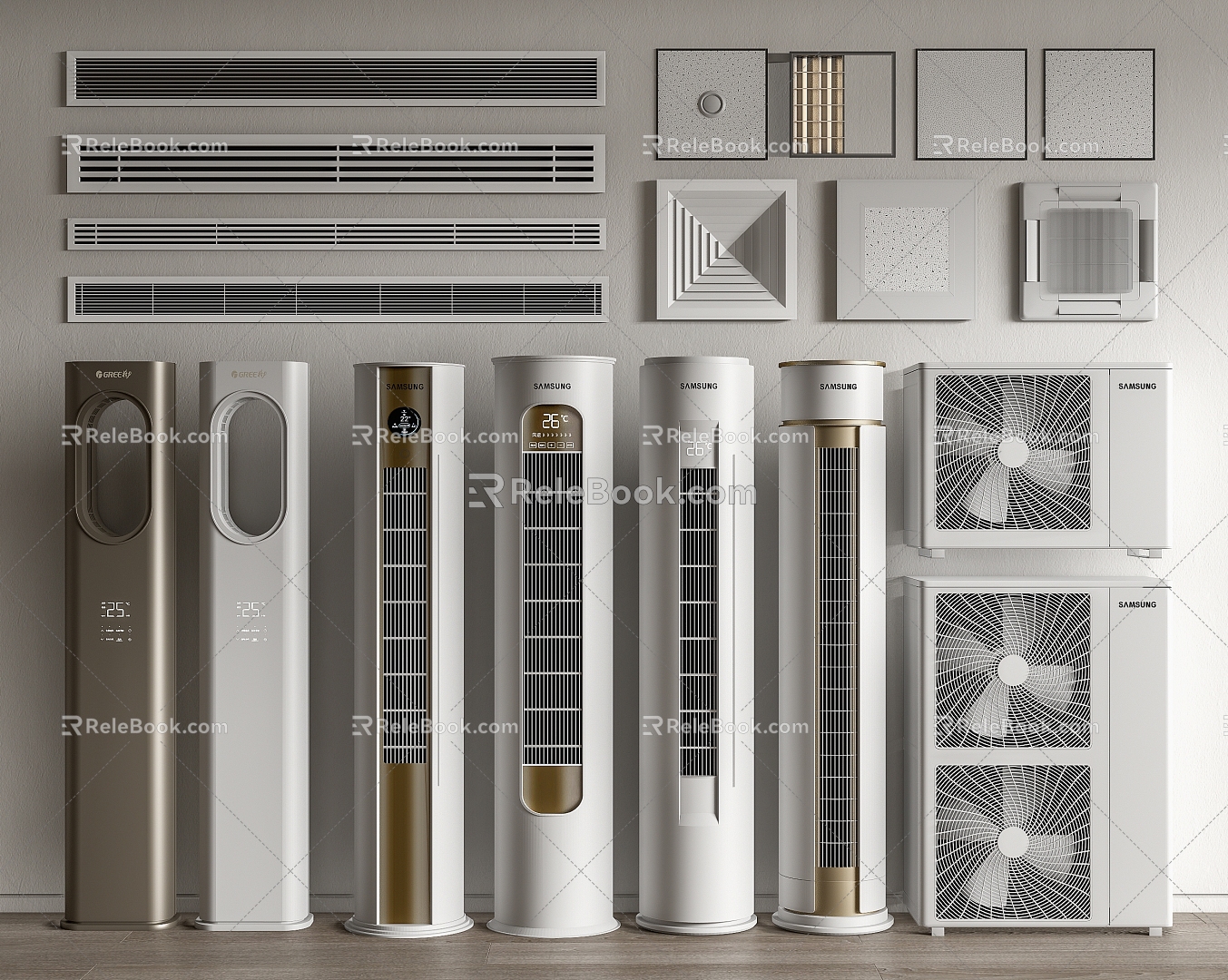 Modern Air Conditioning Air Conditioning Combined Air Conditioning External Air Conditioning Aluminum Gusset Plate Central Air Conditioning Vertical Air Conditioning Wall Hanging Air Conditioning 3d model