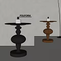 poliform modern side table solid wood side table 3d model