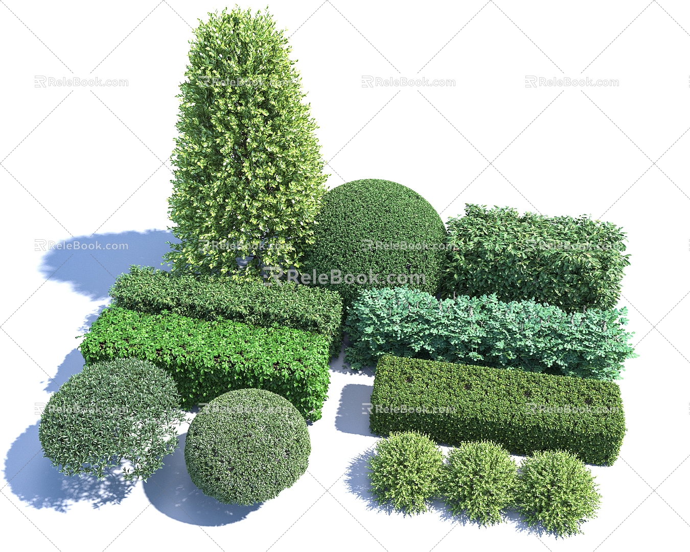 Hedgerow Shrub Plant Isolation Belt Greenbelt Hedgerwall Shrub 3d model