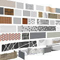 Appearance combination of modern wall building skin 3d model