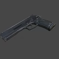 Black Tactical Pistol With Modern Design Textured Grip And Metal Components