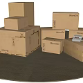 Carton Paper Shell Packing Box Express Box Carton Box Leather Box Packing Box 3d model