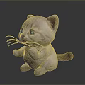 Cute White Kitten Plush Toy With Blue Eyes Sticking Out Tongue