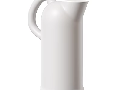 Modern White Ceramic Jug With Simple Elegant Design For Home Decor 3d model