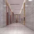 Modern Hotel Lobby Interior With Reception Desk Chandeliers Wooden Walls And Marble Flooring