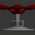 Red Star Shaped Mechanical Component With Metal Base And Bolt Nut Structure