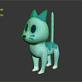 Cute Blue Cartoon Cat Character Design For Game And Movie Roles