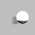 Modern Sphere Wall Light With White Glass Shade And Silver Metal Base