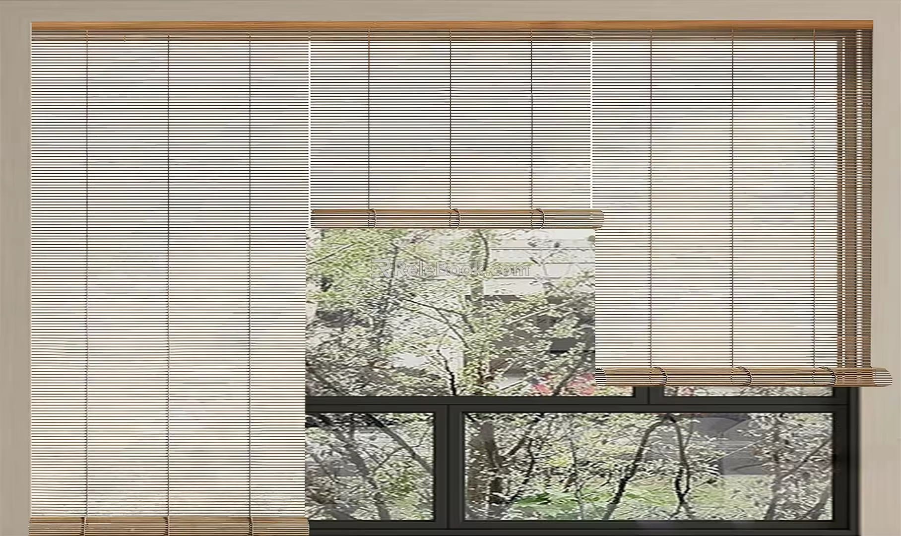 New Chinese-style Roller Bamboo Shutter 3d model