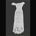 Elegant White Off Shoulder Layered Ruffled Fitted Waist Long Dress For Women